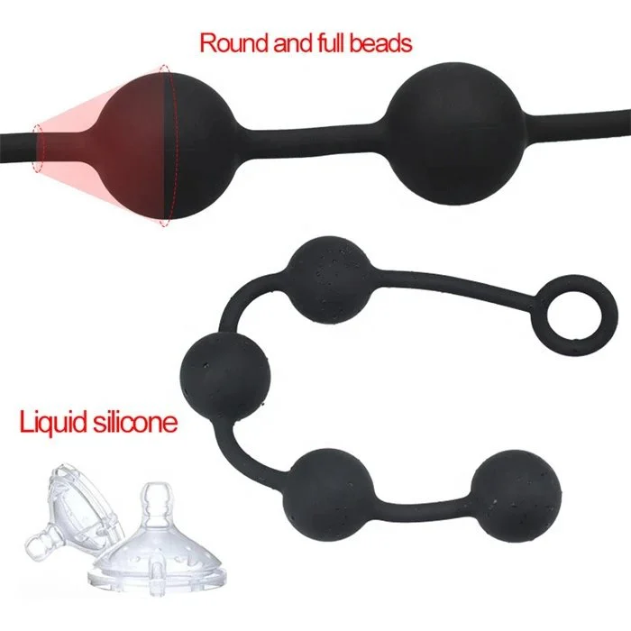 Silicone Anal Beads and Plug for Men Adult Sex Products for Back Pleasure Anal Dilator