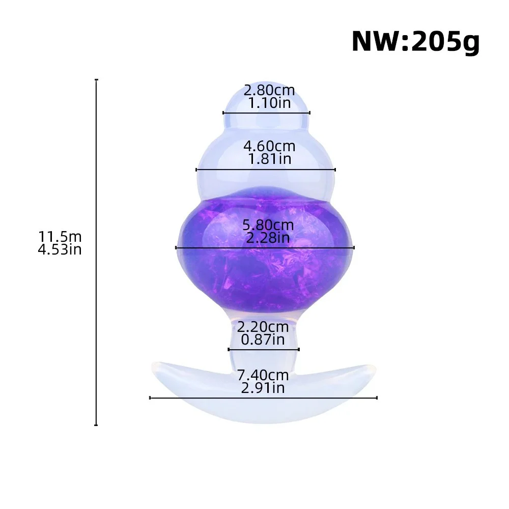 Crystal Silicone Anal Plug with a Ship Anchor Base Design Available in Two Colors for a Realistic Anal Plug Experience