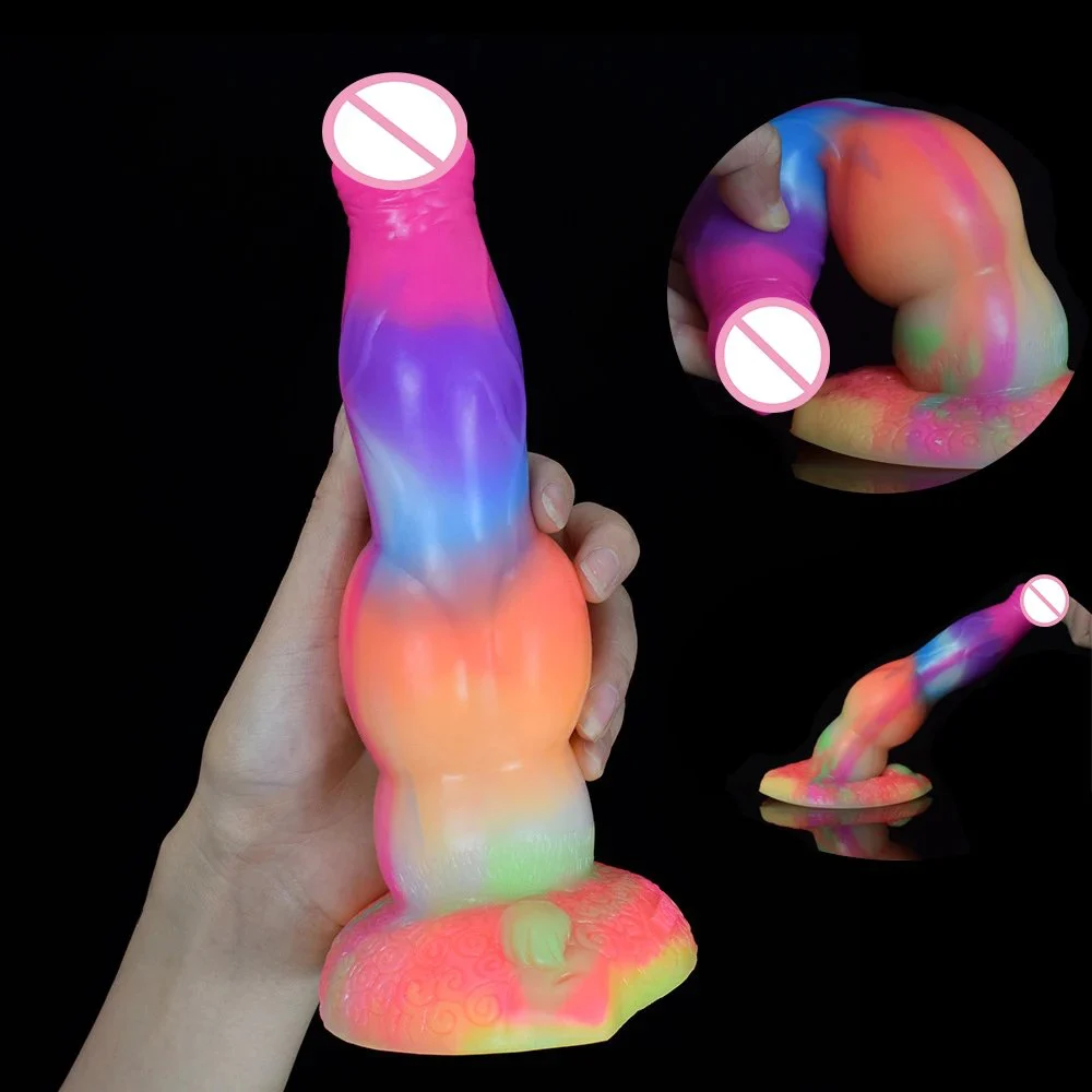 25cm Huge Super Luminous Monster Soft Sex Toy Silicone Dildos With Female Male