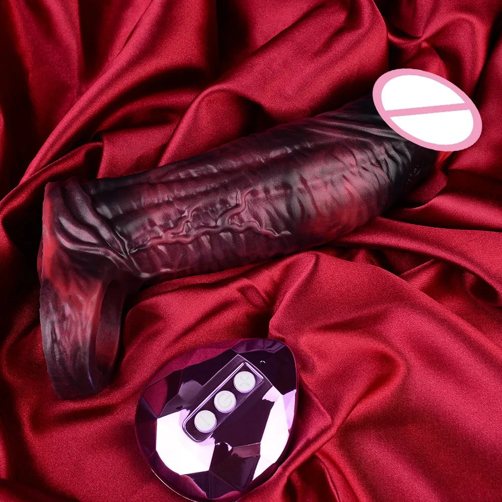 Soft Silicone Fantasy Penis Sleeve with Black Dragon Color Extender Fantasy Cock Sleeve for Men