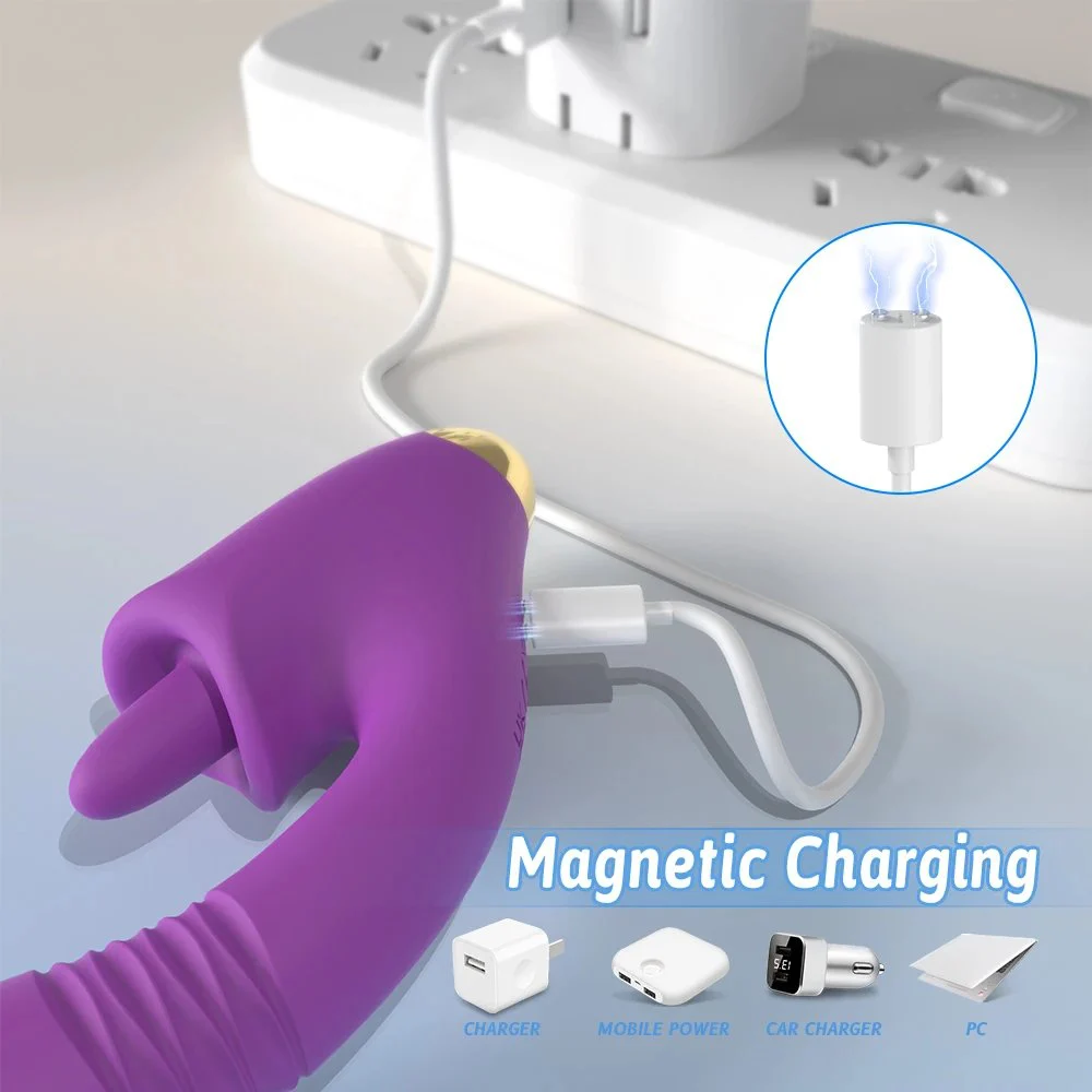 3 in 1 G-Spot Thrusting Vibrator Machine Silicon Clitoral Licking Tongue Vibrators Sex Toys for Women