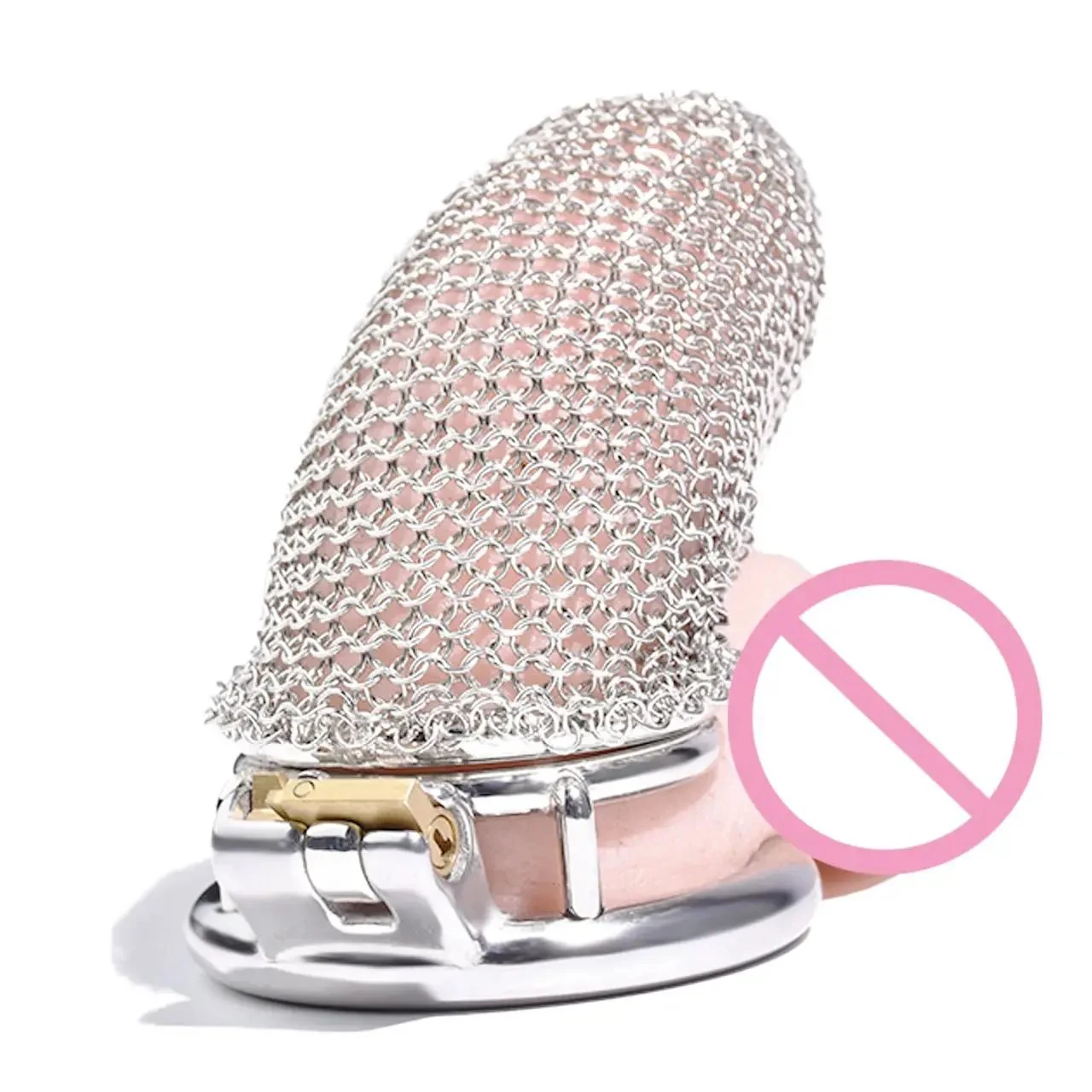 304 Stainless Steel Male Chastity Cage Reticular Mesh with Curved or Round Ring for Male Chastity Life
