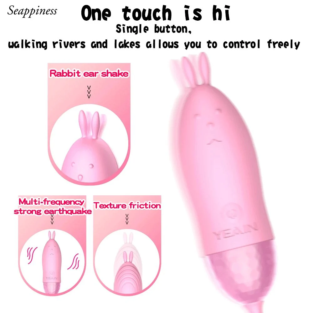 Lovely Animal Design Automatic Vibrating Love for Egg Multi-Frequency Vibration Jumping for Egg Rabbit Ears Stimulation Vibrator