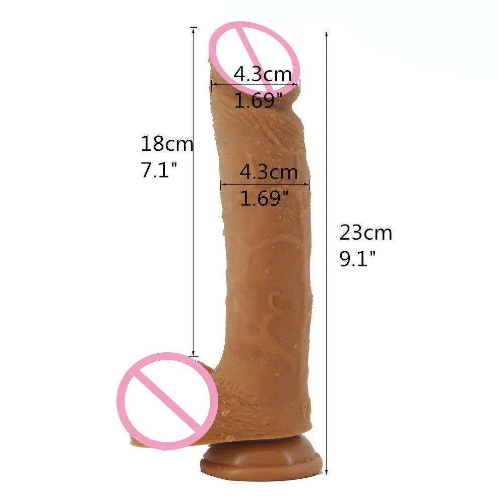 23cm 9 4cm Soft Artificial Dildo Cock Realistic Lifelike Silicone Anal Dildos Butt Plug Flesh Sexual Toys for Female