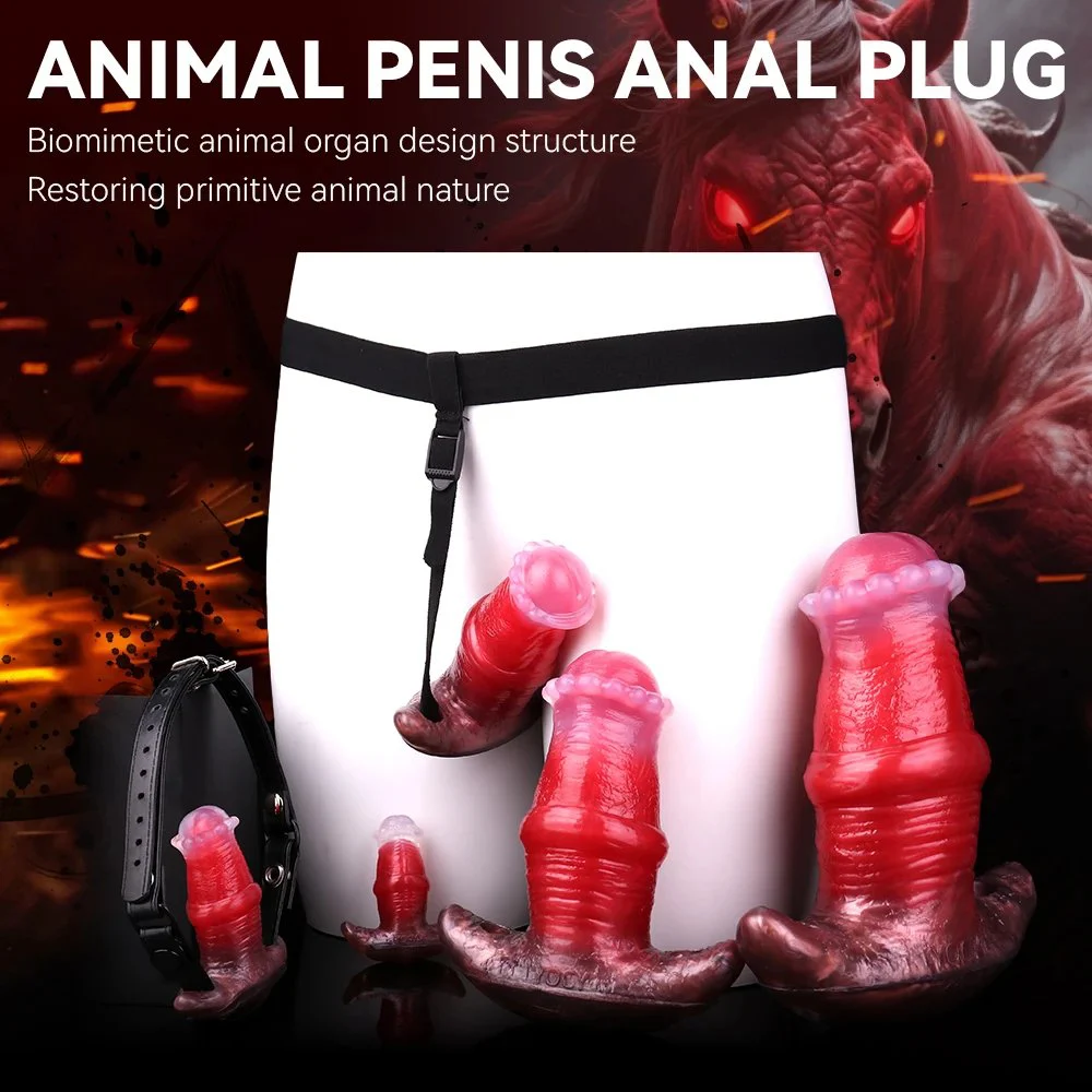 Fetish Dildo Butt Plug Vibrating Sexual Stimulation Gay Big Anal Plug Wearable Game Dress up Tool Gay Sex Toys