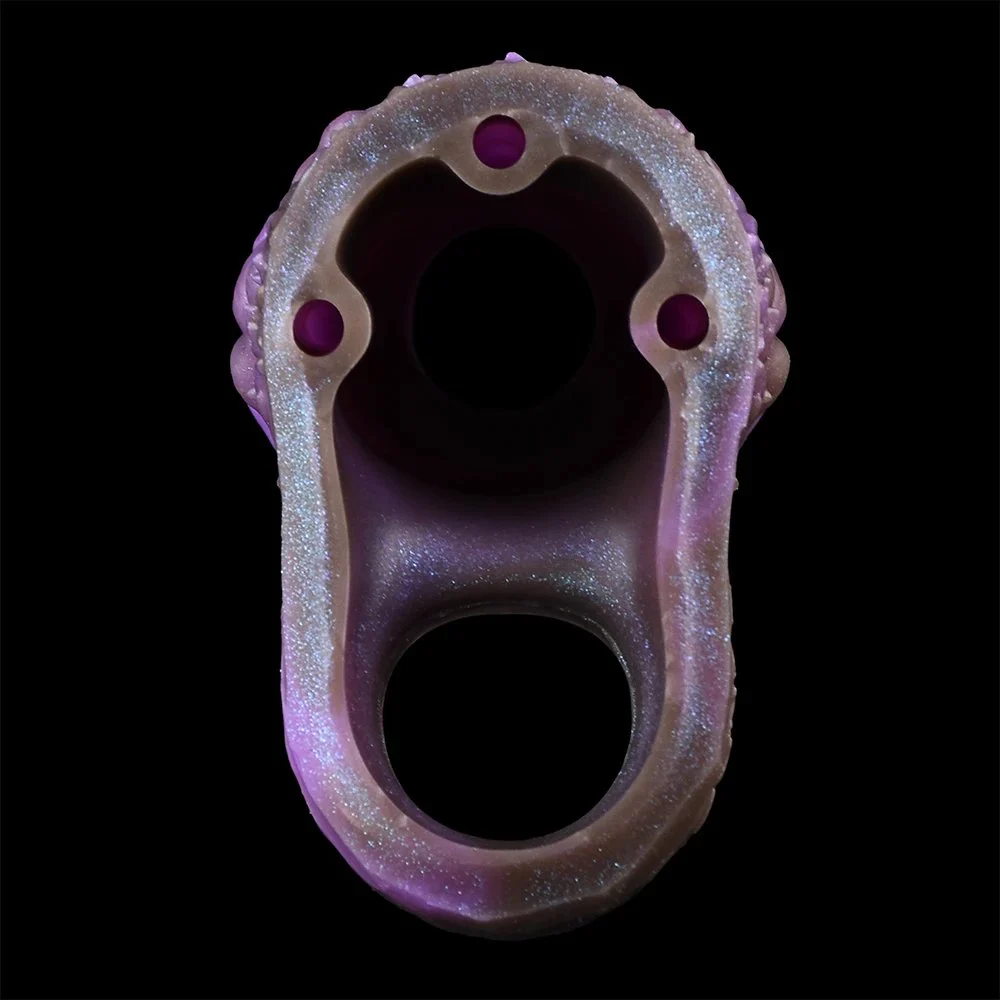 Soft Fantasy Penis Sleeve with Purple Amber Color Enlarger Enhancing Erection Dildo Sleeve for Male Cock Cover