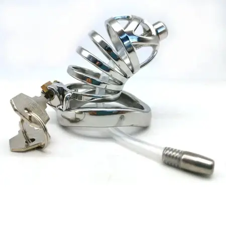 7cm304 Stainless Steel SM Cock Cages Sex Toy Metal Chastity Cage Chastity Device with Catheter Cock Cages for Male