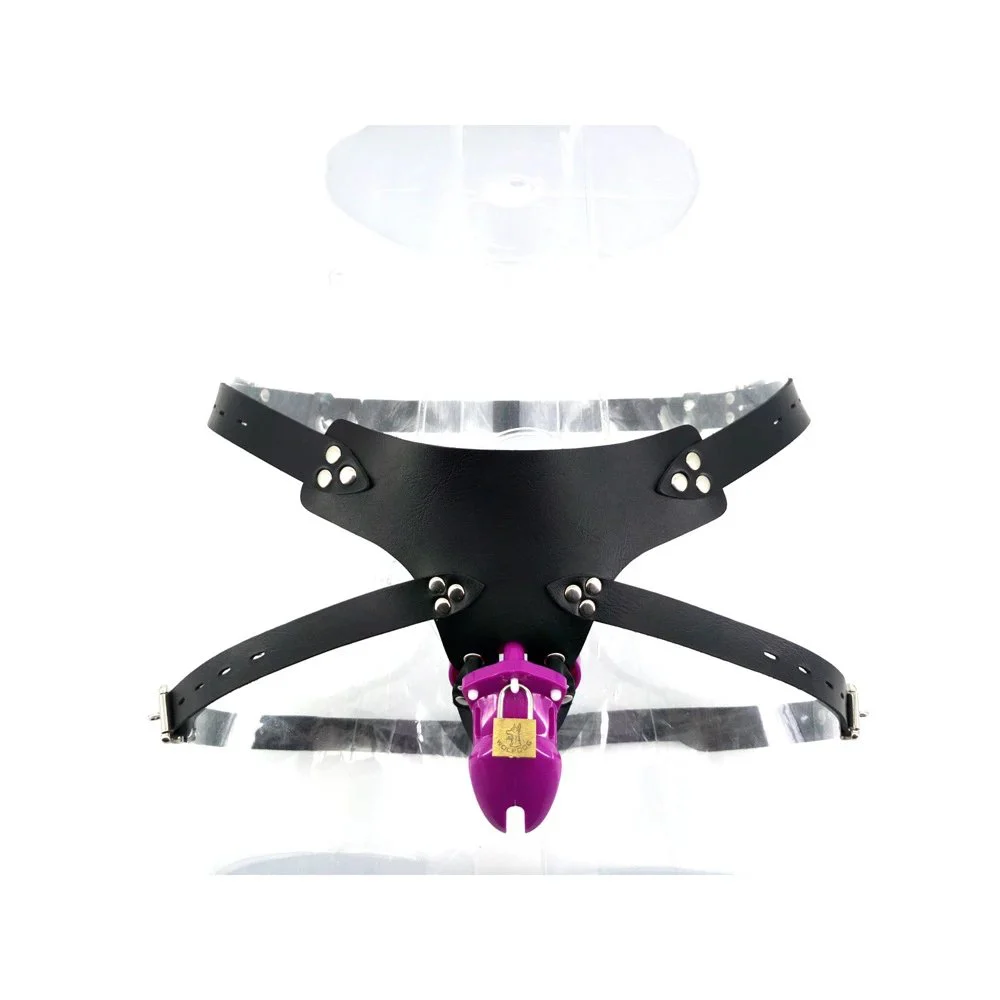 10cm Purple Plastic Penis Cage for Male Soft Men Chastity Device Keyholder Male Chastity Cage Belt Sex Shop Chastity Belt