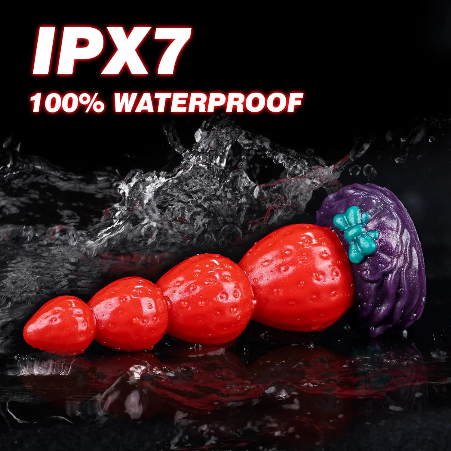 Fantasy Strawberry Knot Dildo with Suction Cup Silicone Monster Cute Butt Plug 4 Knots Christmas Anal Sex Toys