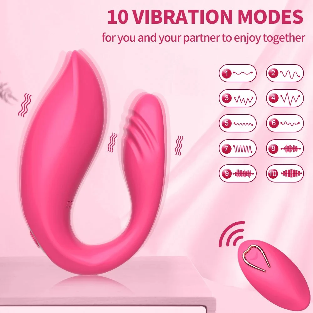 Gelance U Shape Wireless Remote Control Couples Anal Plug Vagina Panty Wearable Vibrating g Spot Vibrator Sex Toy for Woman