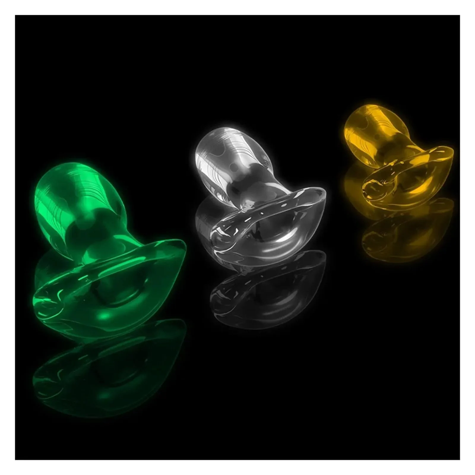 Hollow Anal Plug Expander-Luminous Tunnel Butt Plug Huge Anal Speculum Anus Dilator Waterproof Eco-Friendly Enema Toy