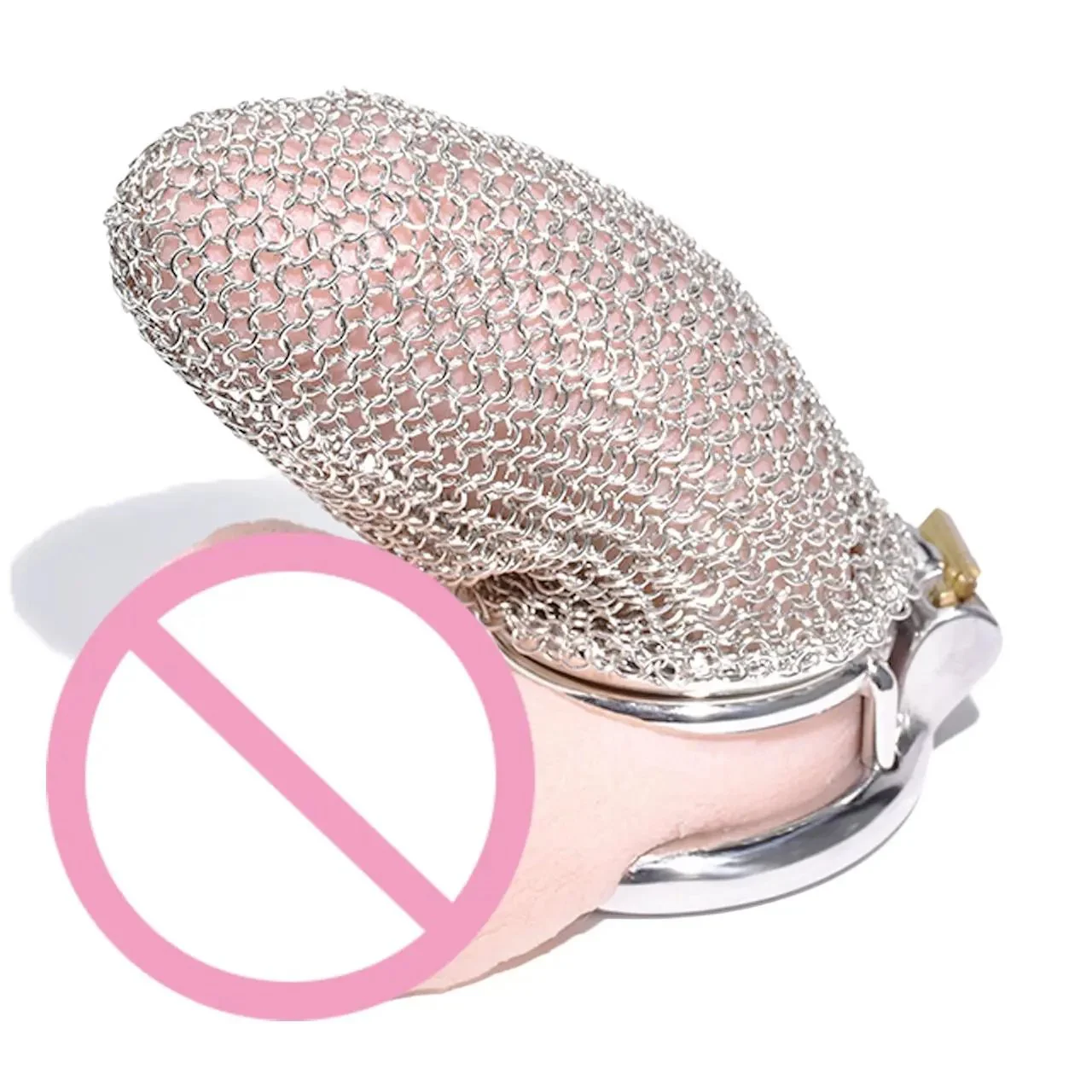 304 Stainless Steel Male Chastity Cage Reticular Mesh with Curved or Round Ring for Male Chastity Life