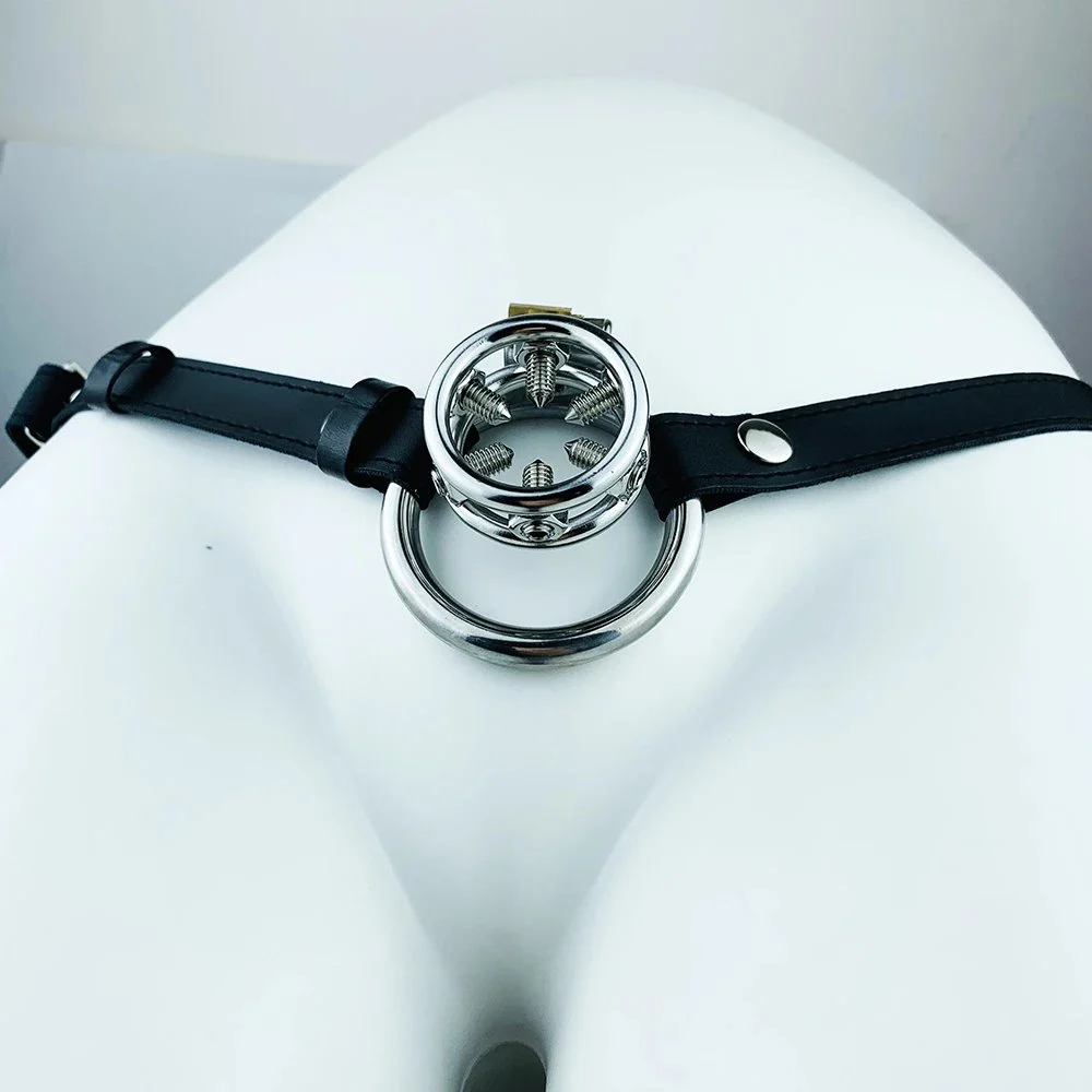 132 Strap on Male Chastity Device Cock Lock Sm Stainless Steel Cock Cage