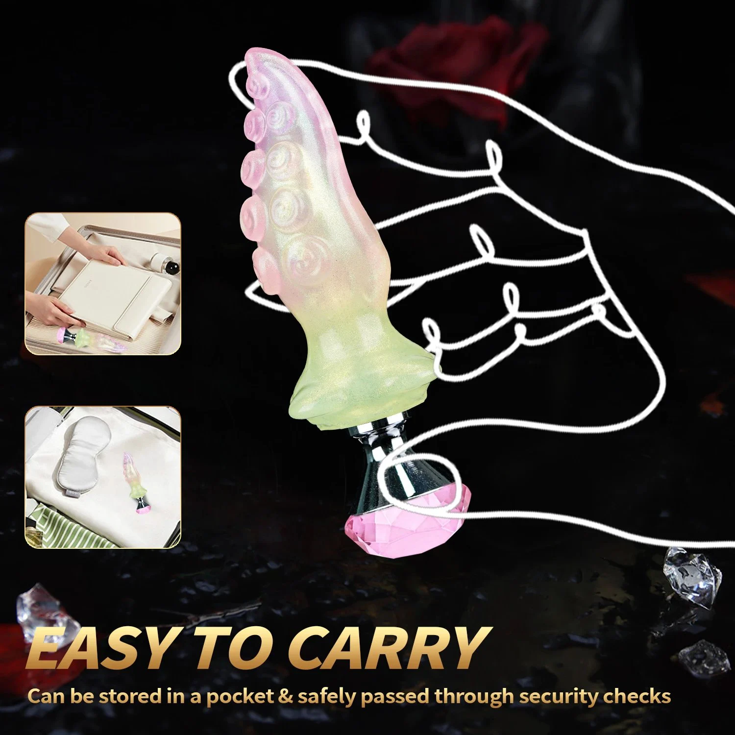 Colorful Liquid Silicone Butt Plug Dilator Curved Base Slender alien Wearable Octopus Tentacle Anal Dildo Sex Products