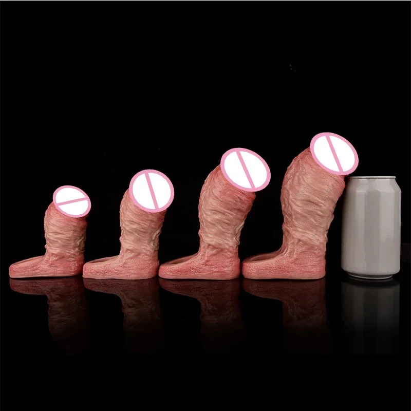 S M L XL Silicone Realistic Male Penis Enlarge Sleeve With Anti-drop Soft Hollow Dildo Sex Toys For Men Delay Ejaculation