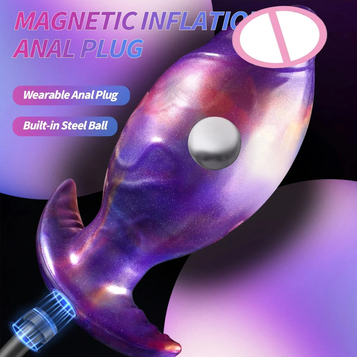 Expanded Silicone Sex Toys Ball Butt Plug Internal Rolling Beads Wearable Magnetic Pump Inflatable Anal Dildo Steel