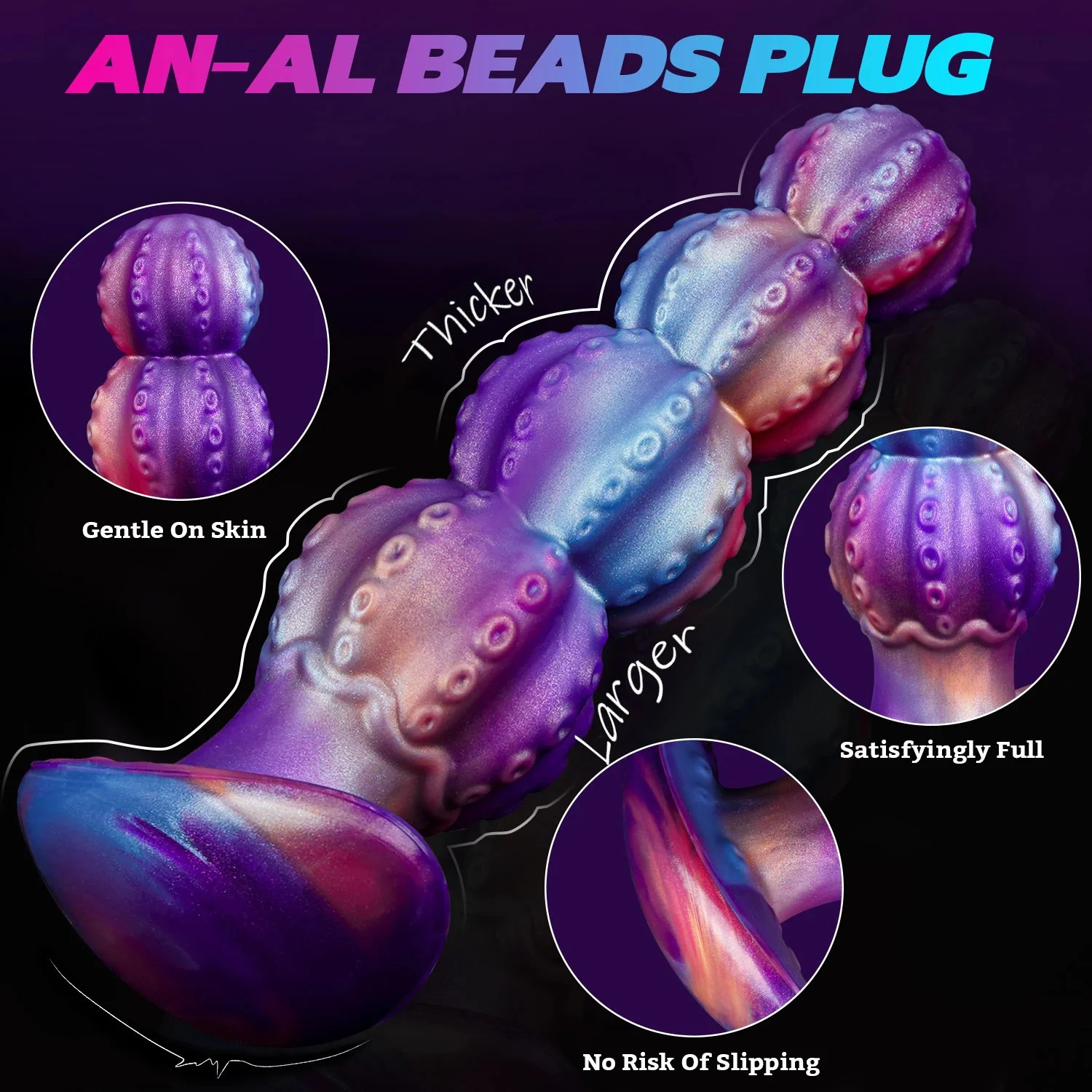 Liquid Silicone Cactus Shape with Octopus Suction Cup Alien Anal Plug Dildo for Adult Anal Sex Masturbation
