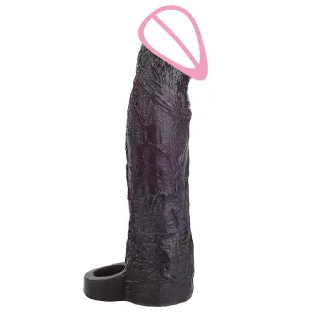 XL Realistic Vibrating Penis Cock Sleeve G-Spot Stimulator Hollow Dildo Ejaculation Delay Adult Sex Toy for Men