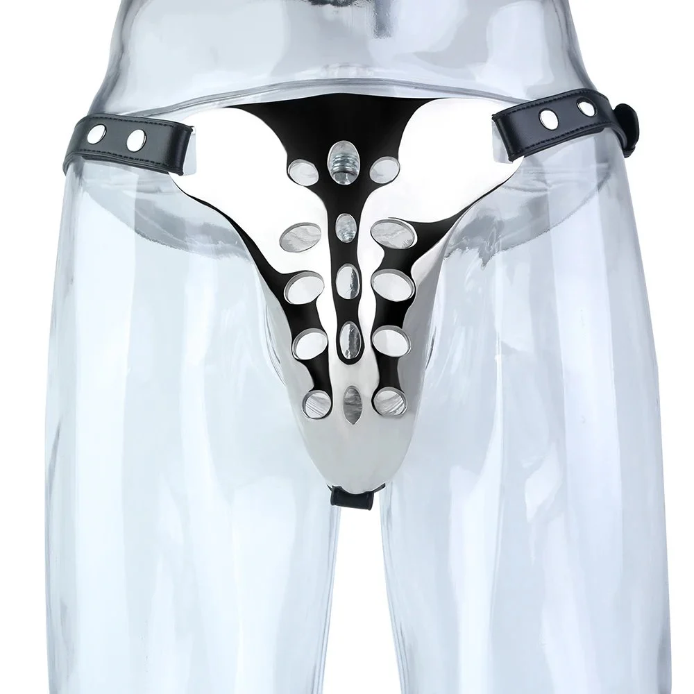 Adjustable Stainless Steel Male Chastity Cage Penis Lock for Male Restraint Sex Toy
