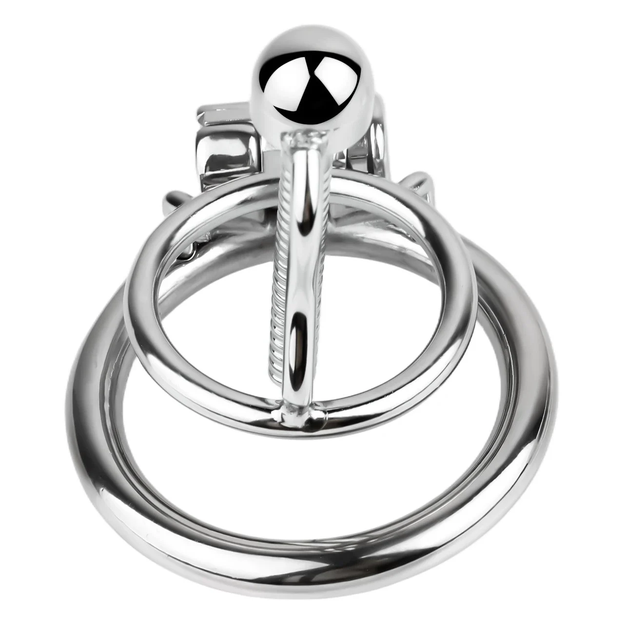 Adult Cock Cages Sex Toy SM 304 Stainless Steel Western Sword Chastity Lock with a Hollow Threaded Catheter 3 Sizes Available