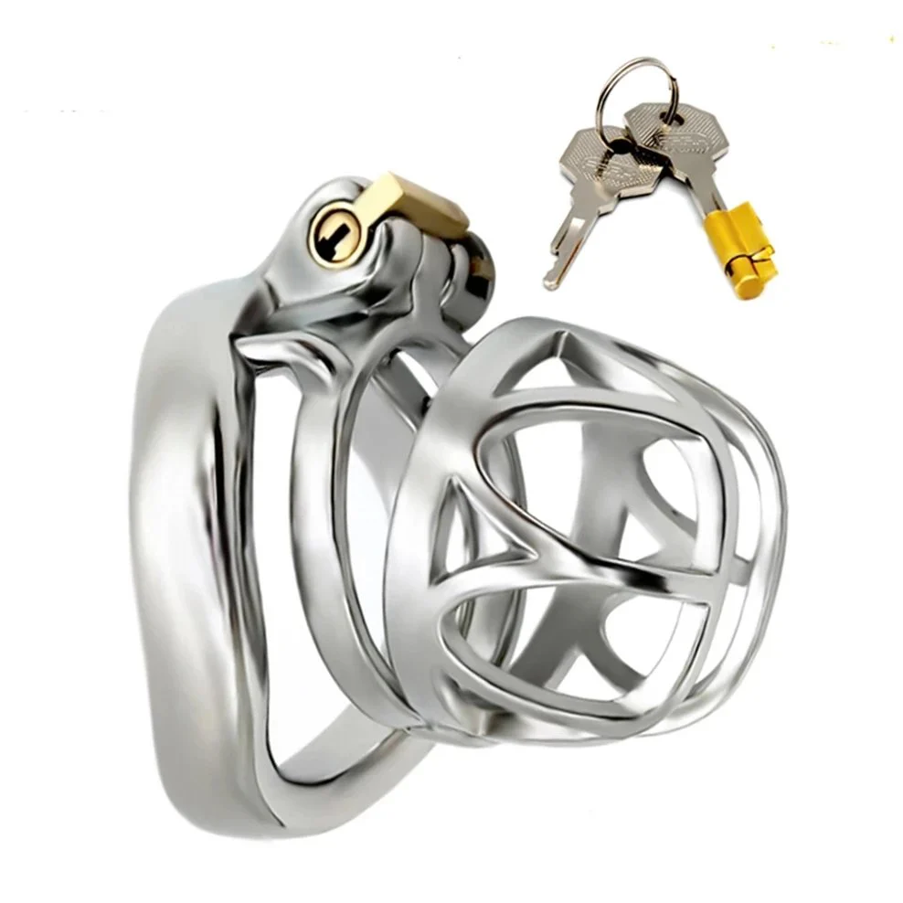 Adult Store Stainless Steel Imitated Crown Special Design Fetish Lover Male Chastity Device Arc Ring Cock Cage for Man