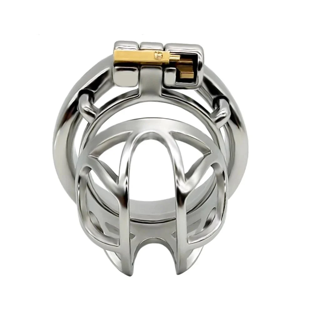 Adult Store Stainless Steel Imitated Crown Special Design Fetish Lover Male Chastity Device Arc Ring Cock Cage for Man