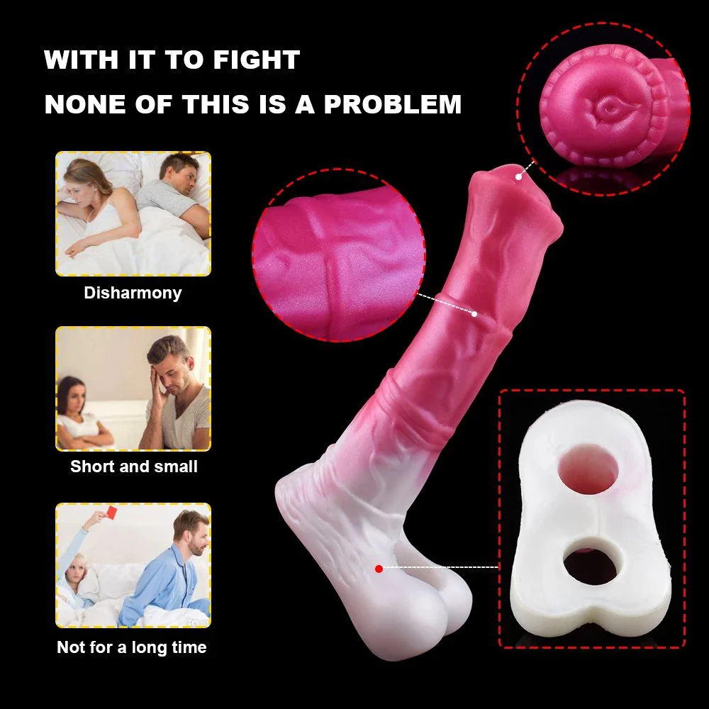 Wearable Sex Toy Horse Hollow Dildo Fantasy Penis Sleeves Best Time Delay Condom Soft Silicon Cock Ring for Male Sex Toy