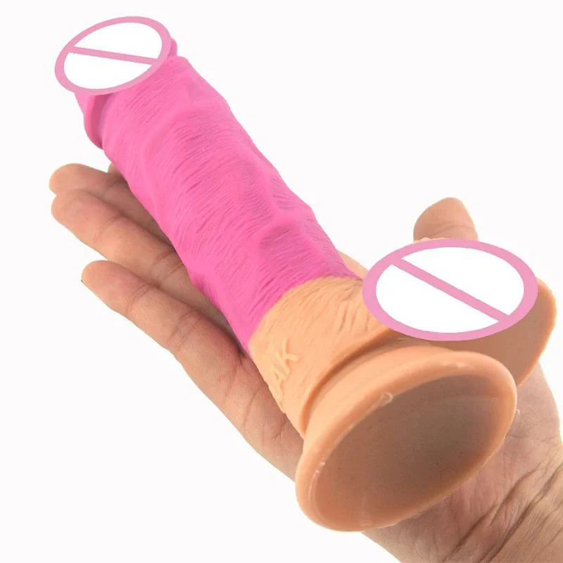 6.89 Inches Women Adult Sex Toys pink Realistic Double Layer Hardness Dildos Silicone Dildos with Strap on Belt