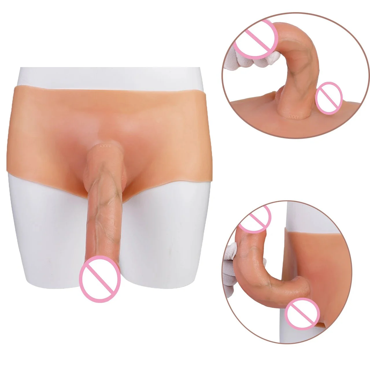 Solid Wearable Silicone Strap-On Dildo with Adjustable Harness Reusable Design, Also Works As Penis Sleeve & Glans Cover