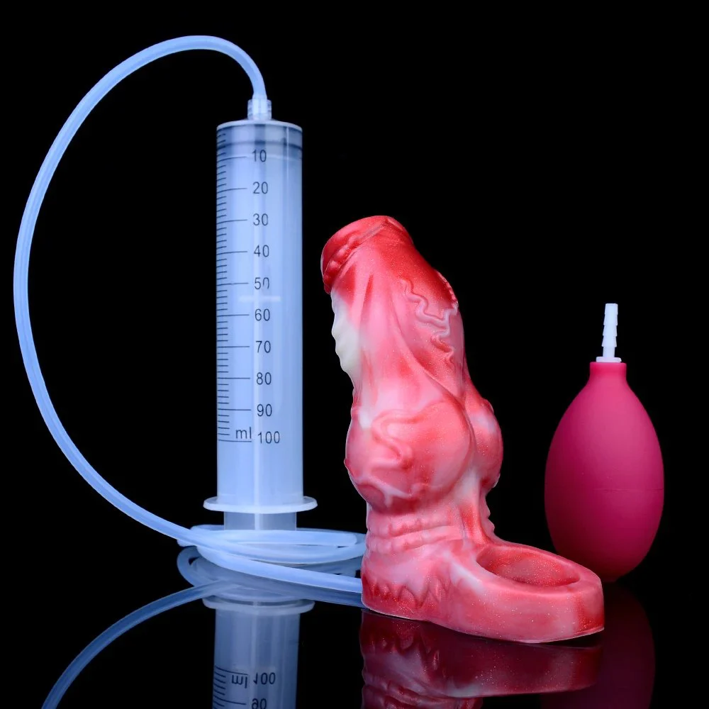 Squirting Reusable Penis Sleeves Extender Enlargement Inner Channel Anti-off Sex Toys for Men Delayed Ejaculation Male Condom