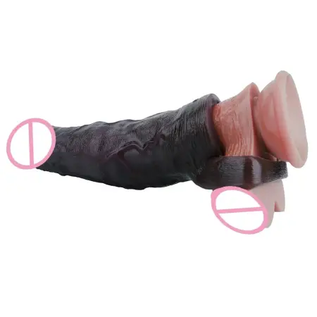 Soft Silicone Vibrating Penis Extension Sleeve Multi Frequency Vibration Closed Tip Male Enhancer