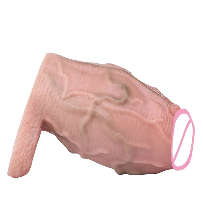 Silicone Big Male Cock Cover Realistic Hollow Dildo With Anti-drop Stretchable Penis Sleeve Extender for Men Toys