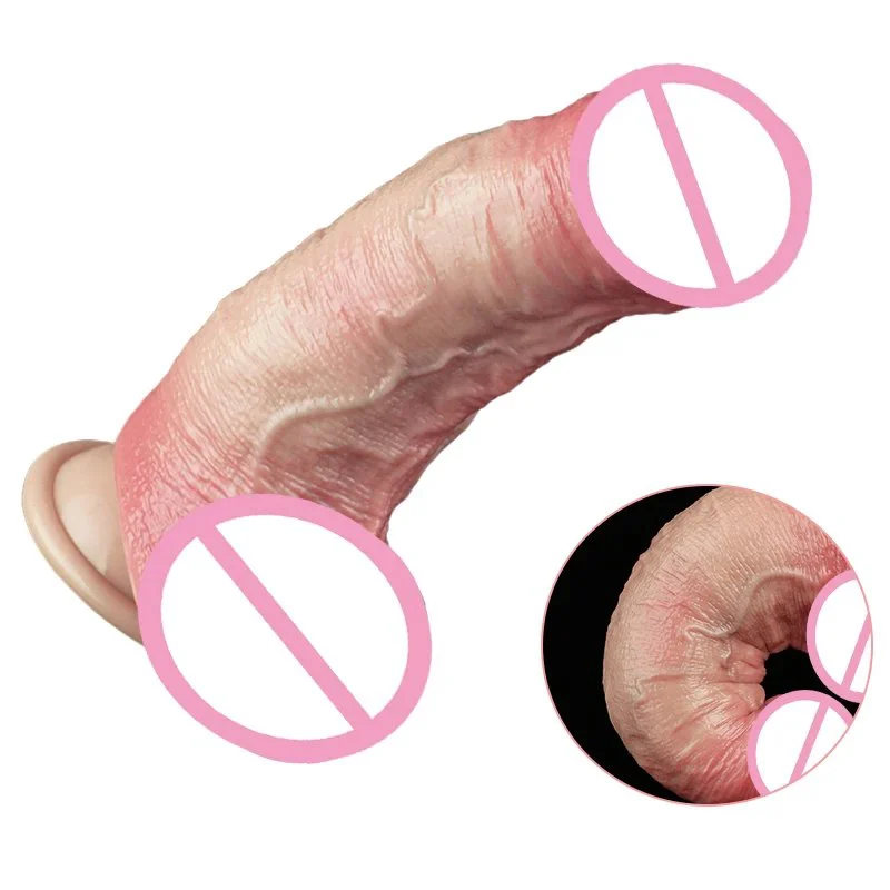 Supersimulated Liquid Silicone Sex Toy Penis Sleeve Double Craft Male Penis Sleeve Soft and Reusable Sex Toys