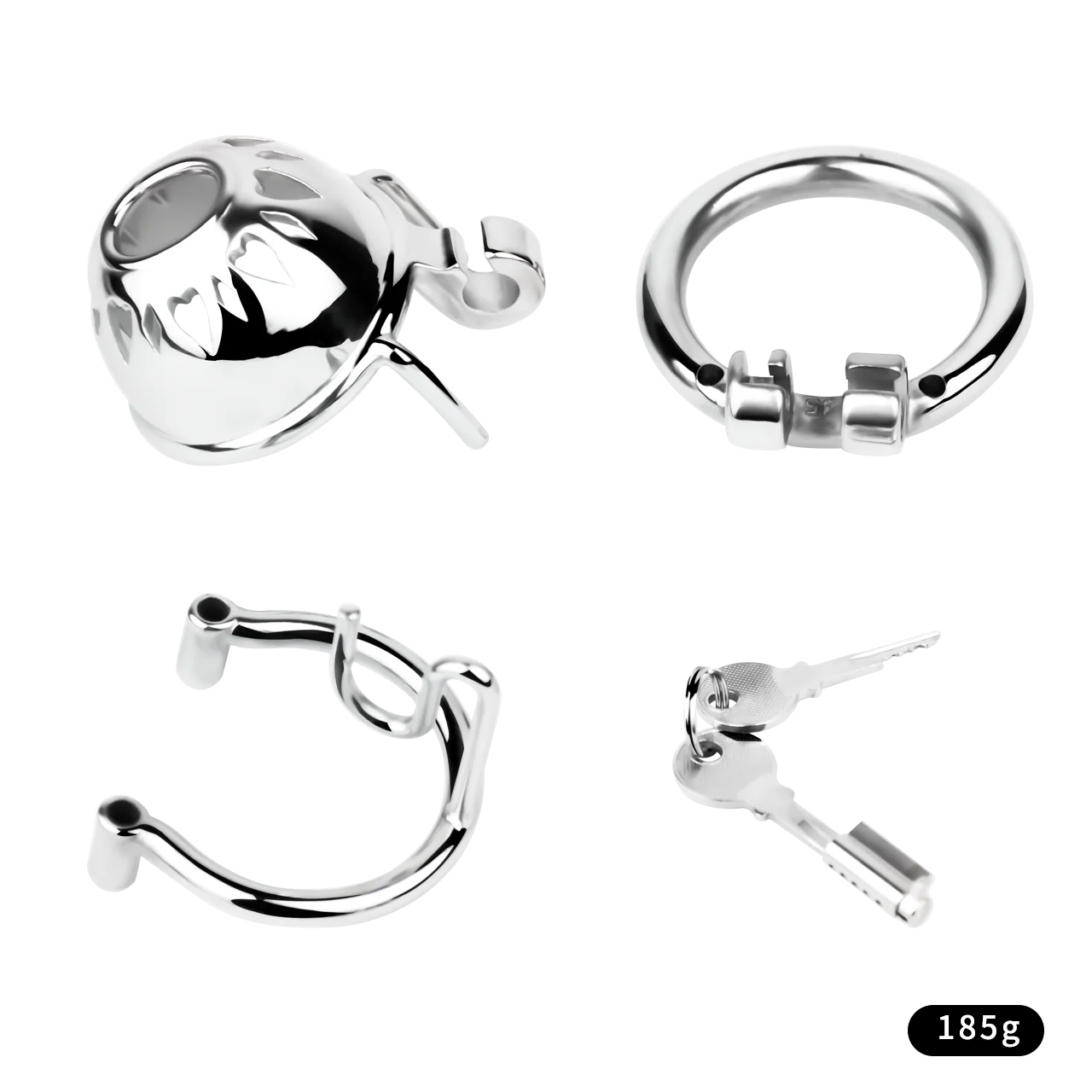 304 Stainless Steel One-piece Wearable Perforated PA Lock Male Chastity Device Breathable Enlarged Urination Hole Chastity Cage