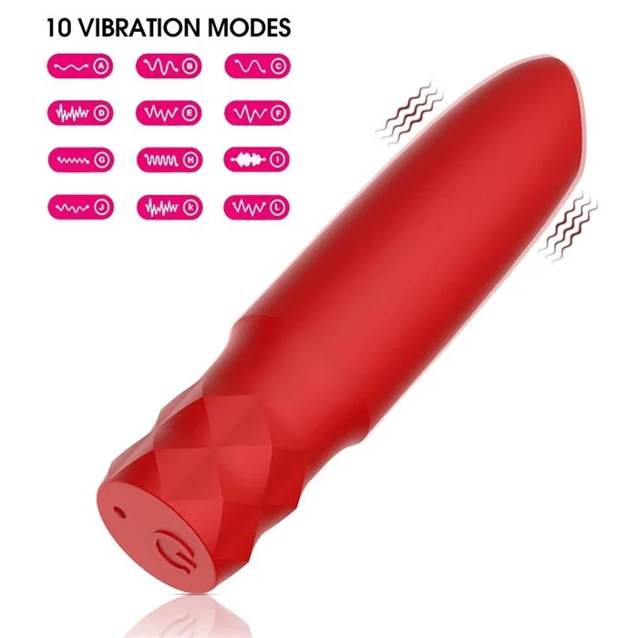 Powerful 10 Frequency Silicone Mini Bullet Stimulator Rose Vibrator for Adult Women's Clit G-Spot Sex Toys