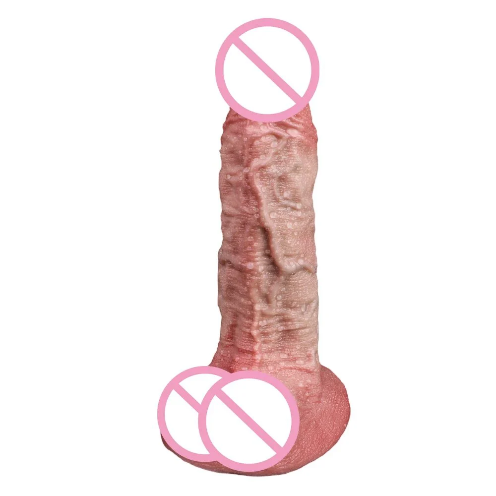 Ultra-Realistic Dual-Layer Silicone Dildo Lifelike Penis Design Adult Sex Toy for Men and Couples