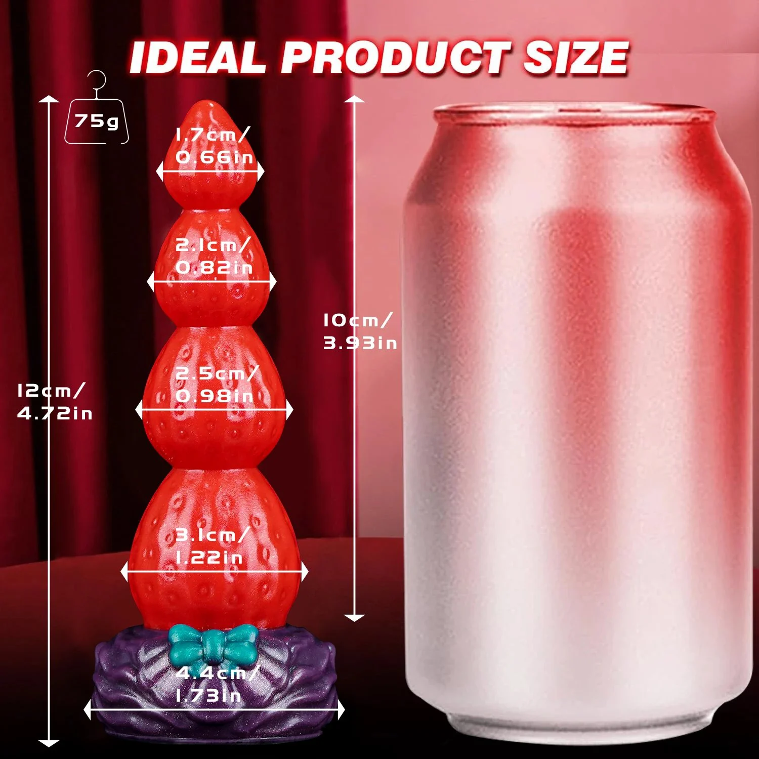 Fantasy Strawberry Knot Dildo with Suction Cup Silicone Monster Cute Butt Plug 4 Knots Christmas Anal Sex Toys