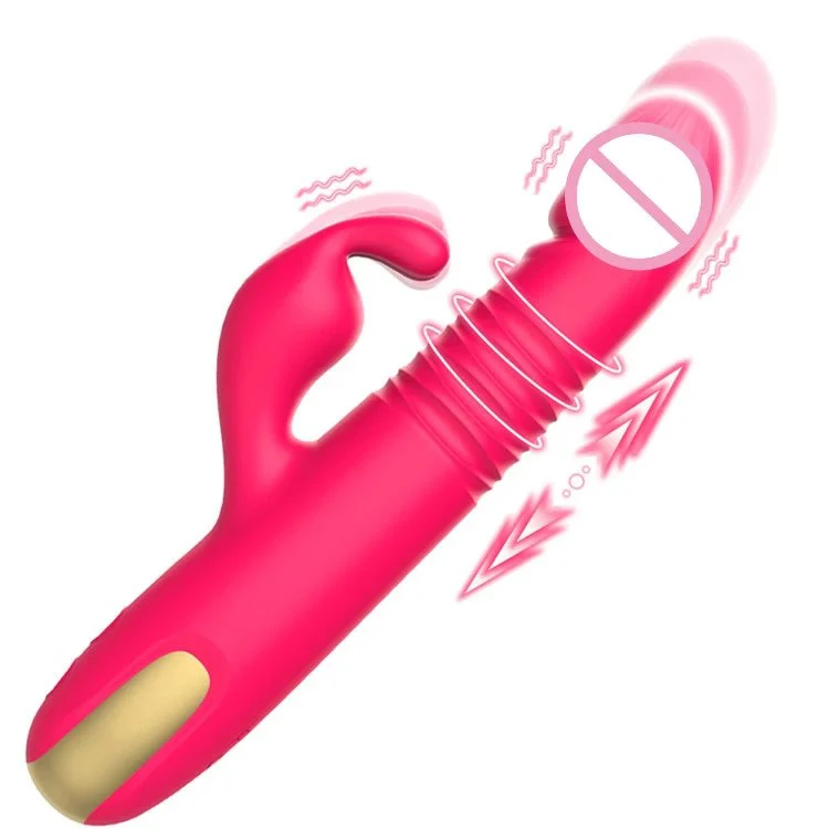 Rabbit Telescopic Dildo Vibrator Female Masturbator AV Wand Adult Toys for Women