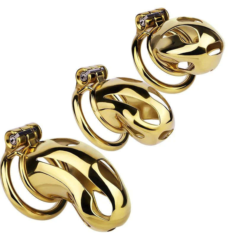 Chastity Belt Golden Cobra Chastity Cock Cage Bondage Sex Toys for Men Penis Exercise Metal Chastity Device Chastity Cage