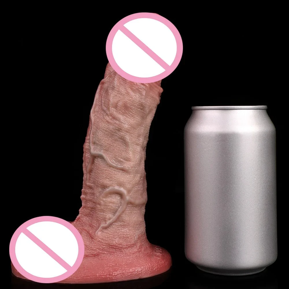 Ultra-Realistic Dual-Layer Silicone Dildo Lifelike Penis Design Adult Sex Toy for Men and Couples