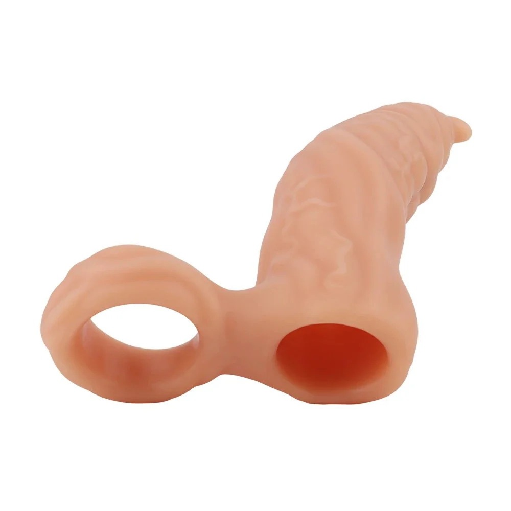 Vibrating & Non-Vibrating Extra Long Realistic Silicone Penis Sleeve Extender Enlargement & Delay Cock Sleeve for Couples