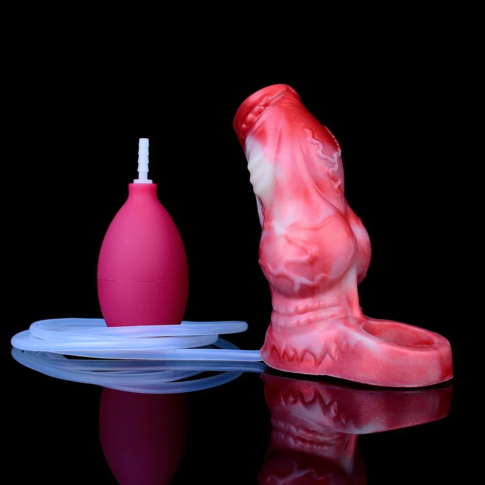 Squirting Reusable Penis Sleeves Extender Enlargement Inner Channel Anti-off Sex Toys for Men Delayed Ejaculation Male Condom