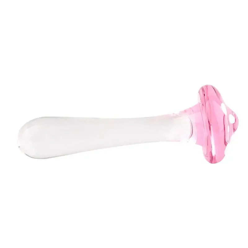 Glass Crystal Transparent Mushroom Anal Plug Butt Pleasure Funny Adult Toys