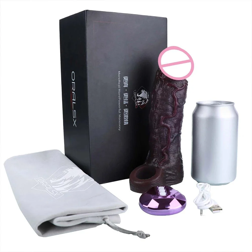 Soft Silicone Vibrating Penis Sleeve Multi Frequency Vibration Black Obsidian Wearable Male Enhancer