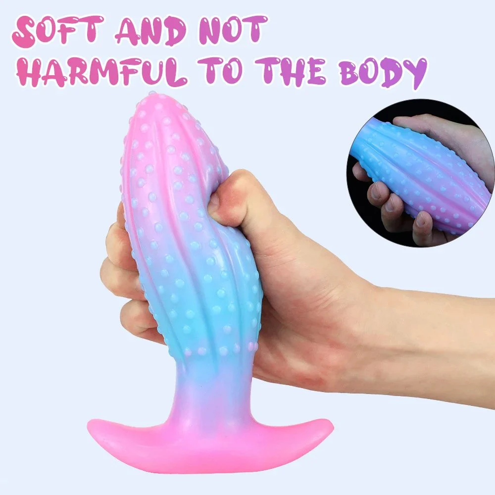 New Arrival Pineapple Anal Plug Luminous Silicone Masturbation Toy for Female & Male Bump Dotted Design