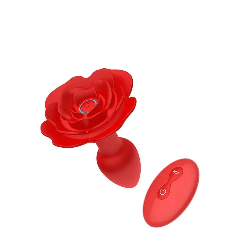 Male Remote Control Rose Anal Vibrator Vibrating Anal Plug Men Anal Vibrator