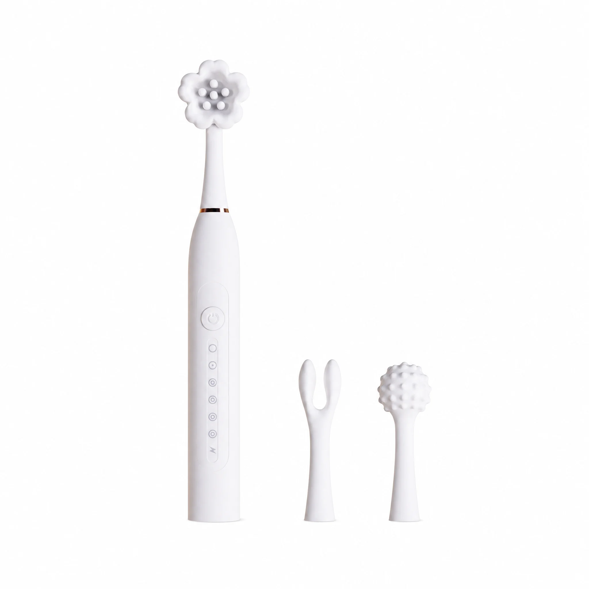 New Arrival Toothbrush Shaped 3 Silicone Heads Clit Nipple Stimulator G Spot Vibrator Sex Toys Women