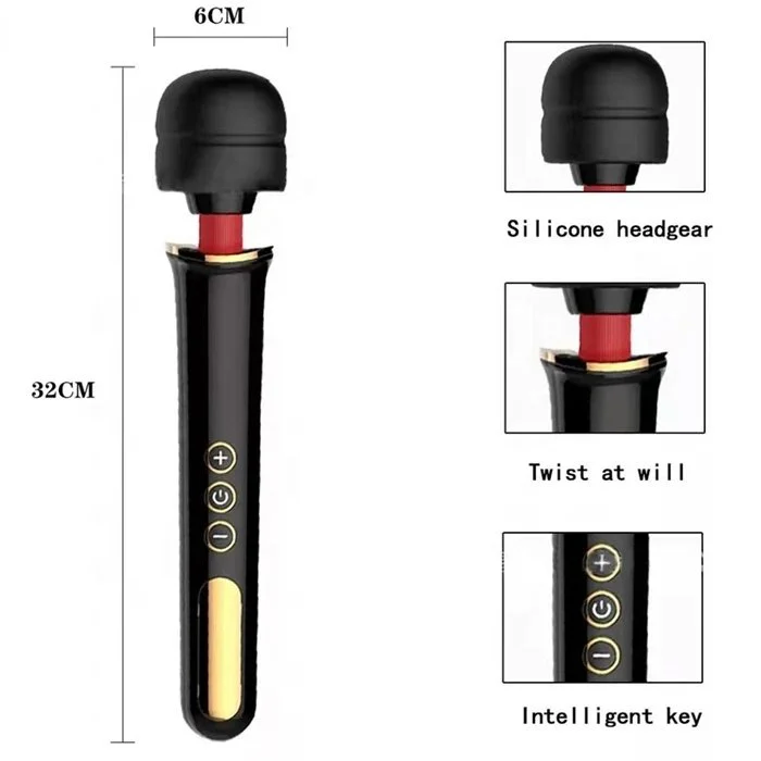 Powerful Multi-Frequency Nipple and Back Wand Body Massage Vibrator USB Supplied for G-Spot and Vaginal Stimulation