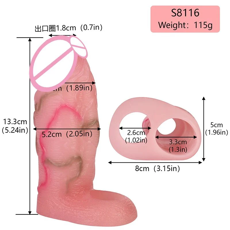 Rubber Penis Soft Silicone Penis Sleeve Waterproof Custom Penis Sleeve Silicone Handjob Masturbation Sex Toy