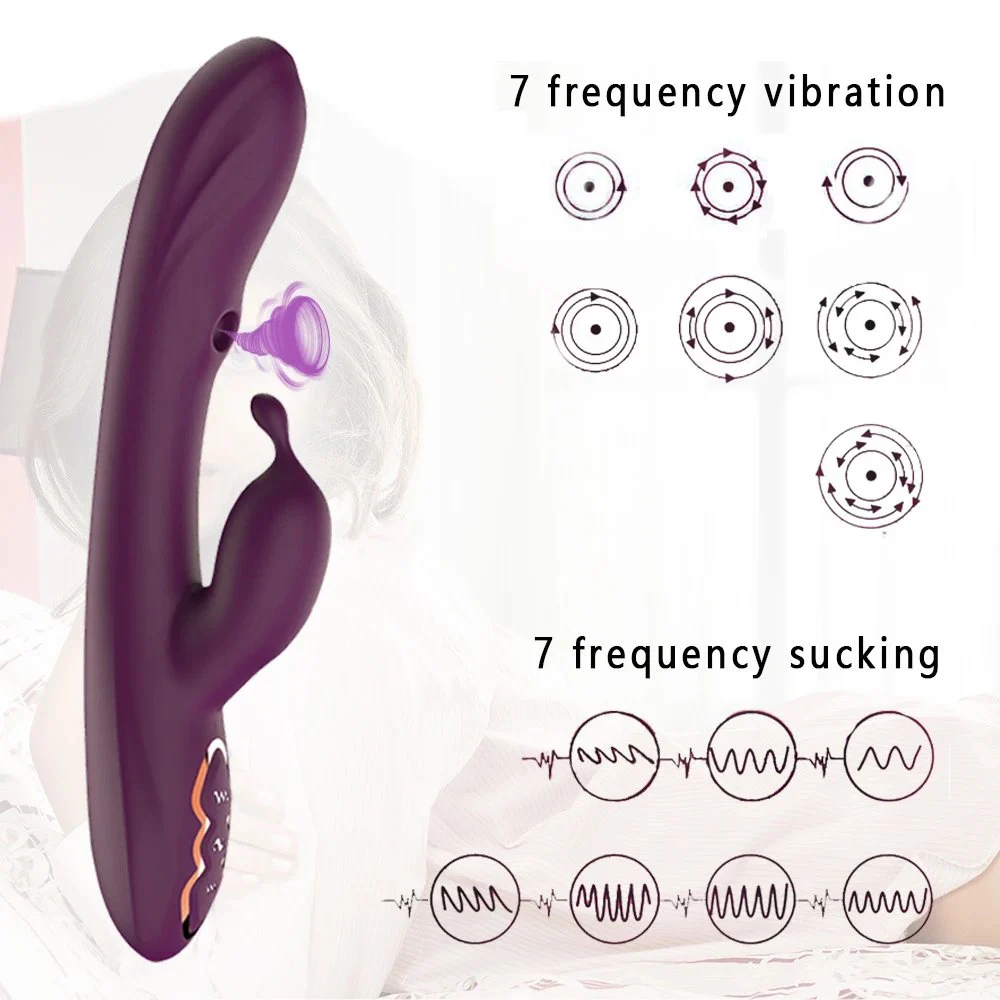 Powerful Vibrators Women Handheld Sex Toy 7 Speeds Mode G-spot Realistic Rabbit Vibrator